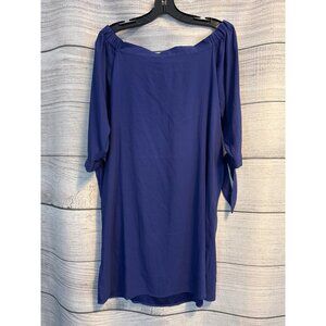 Loft Off-Shoulder Blue Dress XS